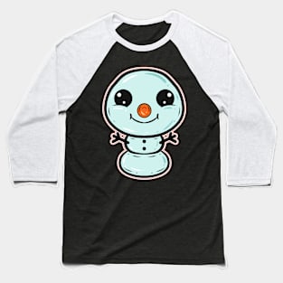 Funny Comic Snowman For Christmas Baseball T-Shirt